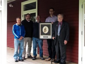 Bob Andrews right and members of the Travis Wetland Trust board. Left to right Dave, Colin, Joe, Sean