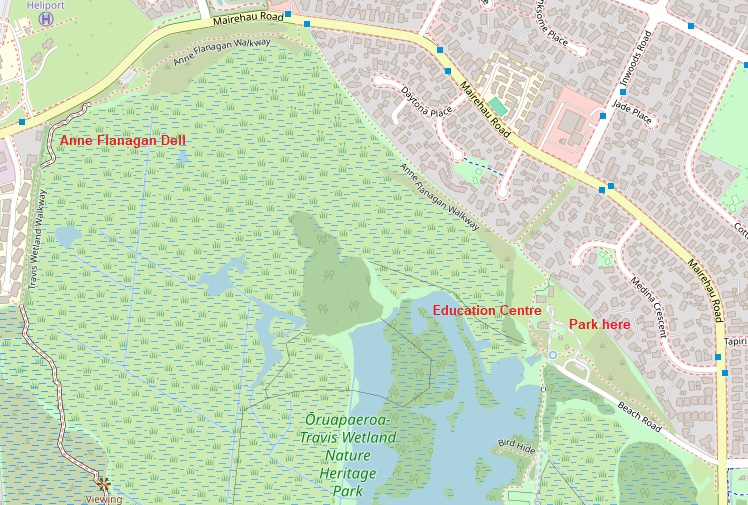 Map showing World Wetlands Day walk